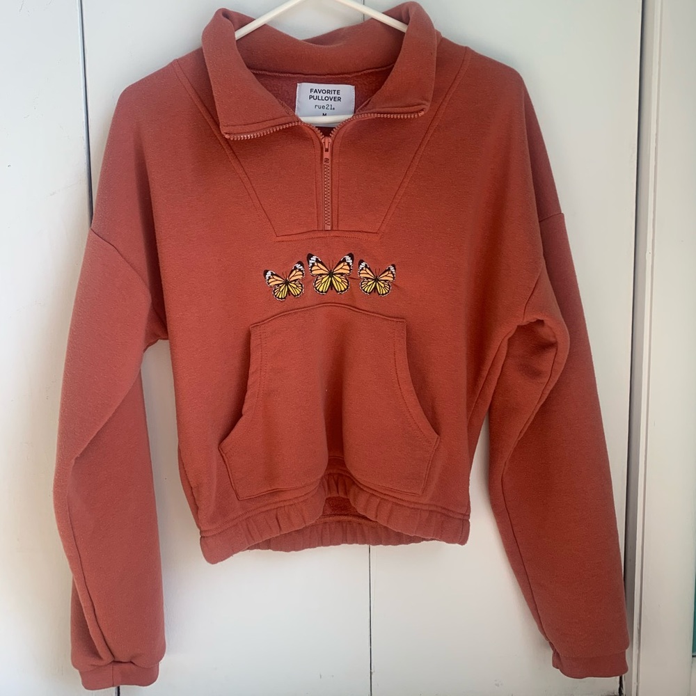 Rue 21 Butterfly Half Zip Pullover